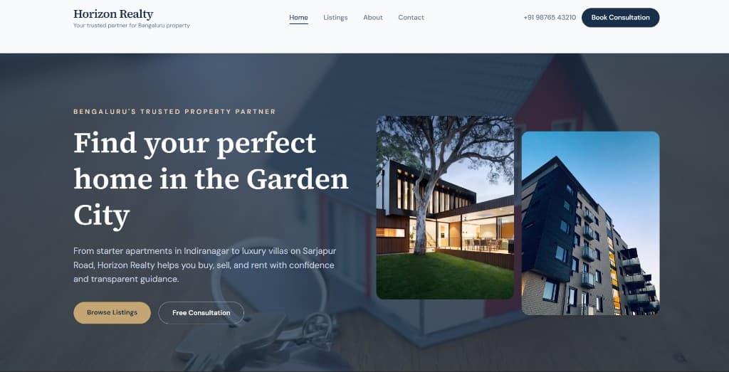 Horizon Realty website preview